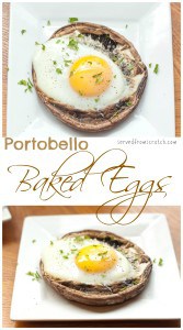 Start your day right with a hearty Vegetarian Breakfast by baking your egg right in a "meaty" Portobello Mushroom!