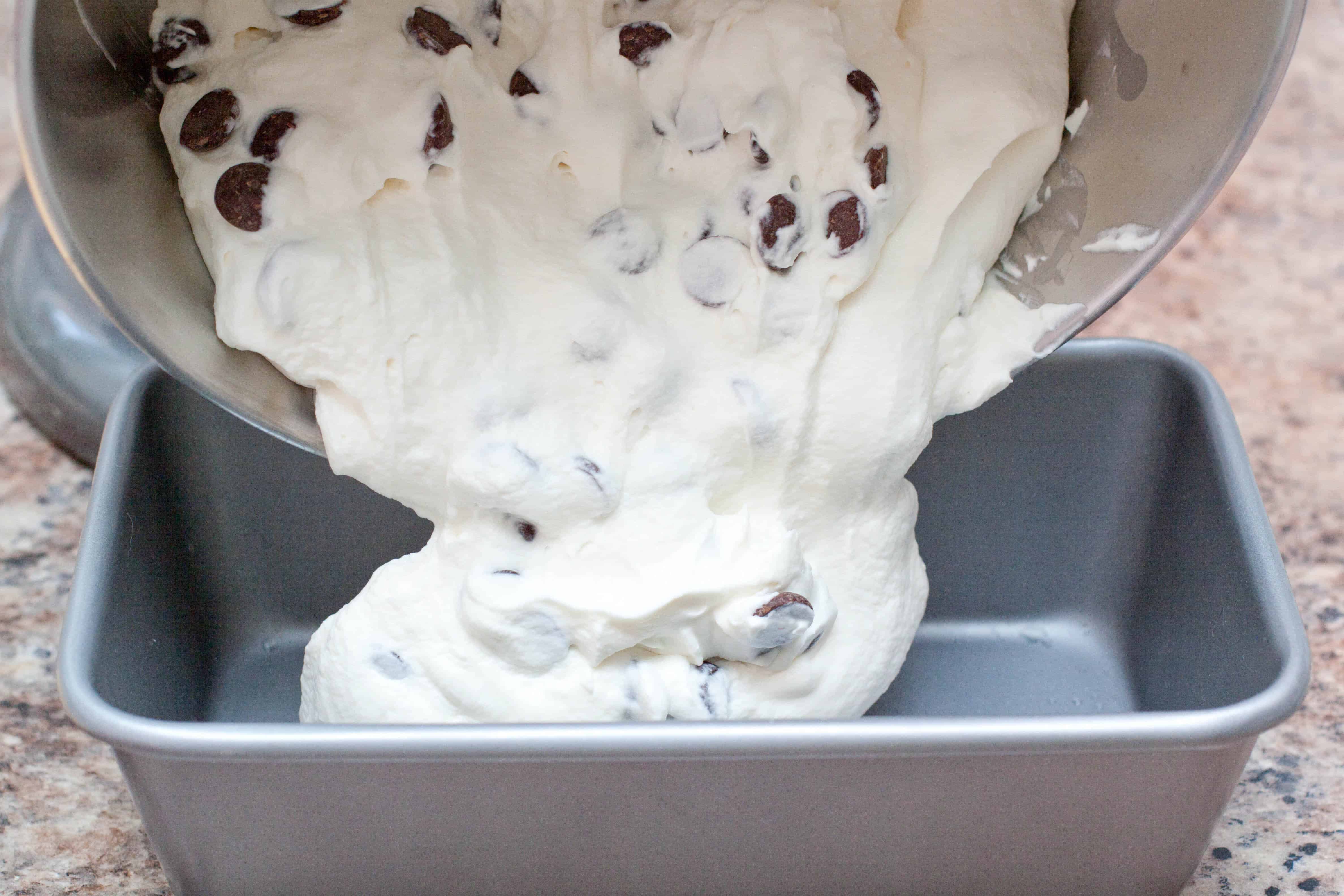 A rich, creamy, and EASY no churn ice cream with caramelized white chocolate and chocolate chips! 