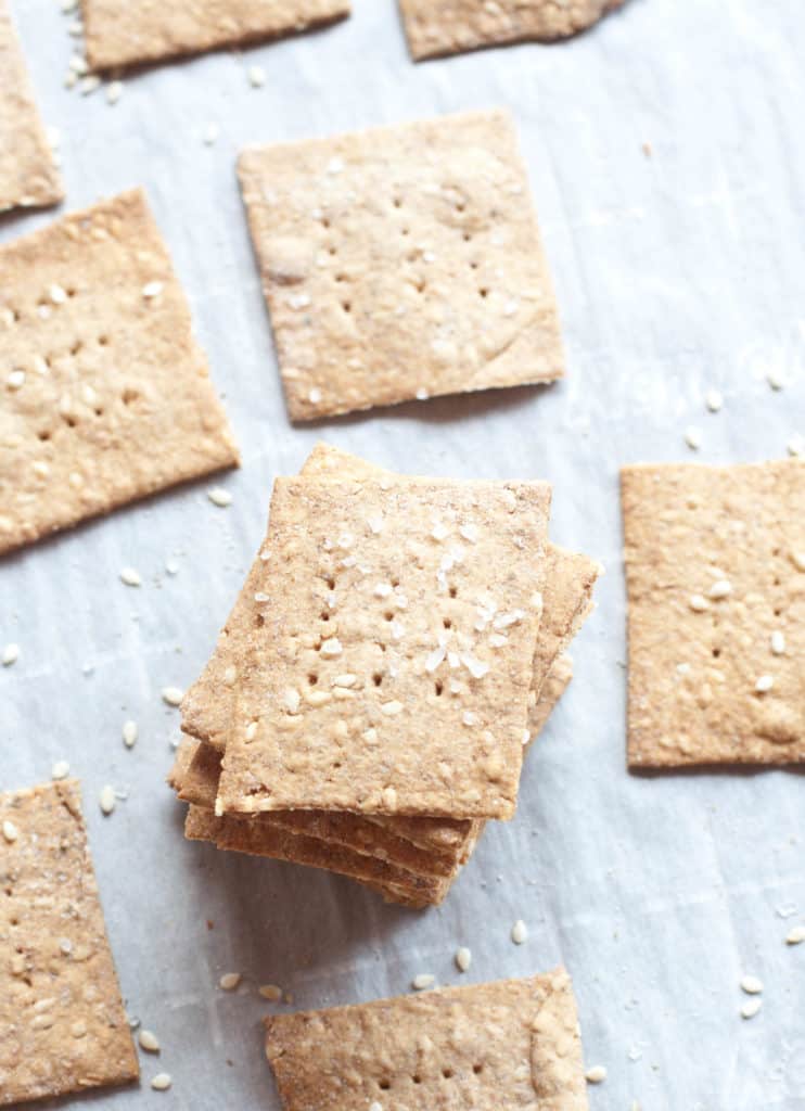 Have some extra sourdough starter? These Sourdough Sesame Rye Crackers make the perfect salty, crunchy, wheat-free, vegan friendly snack!