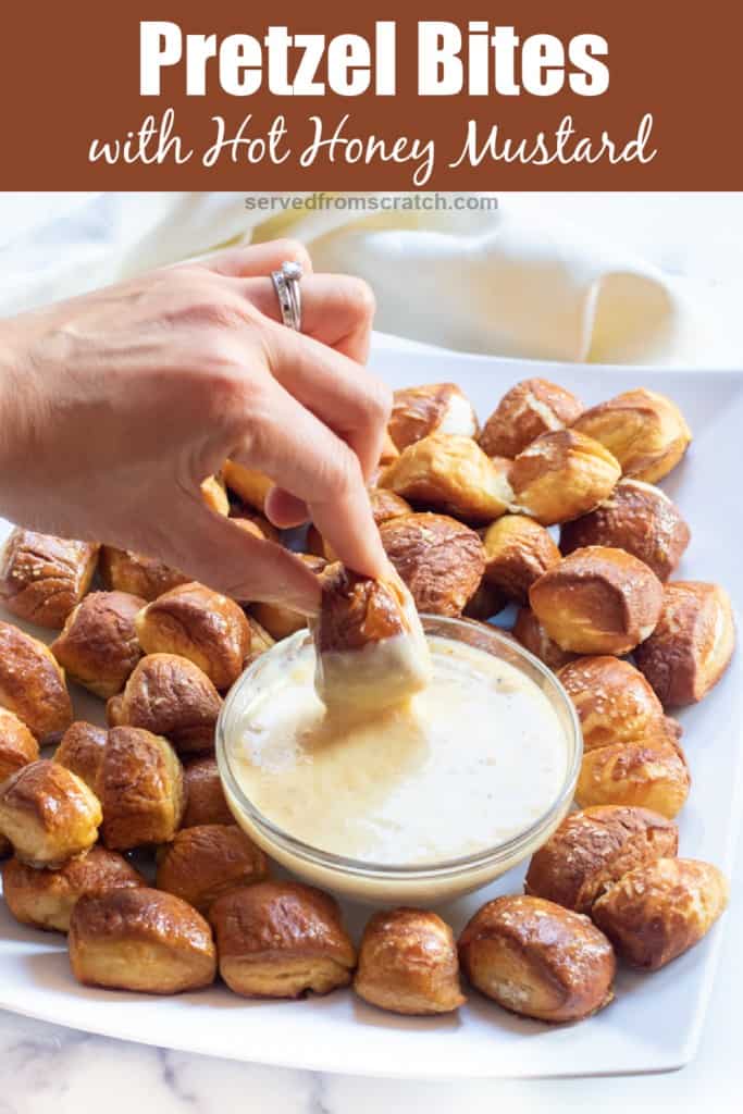 Soft Pretzel Bites with Hot Honey Mustard Served From Scratch