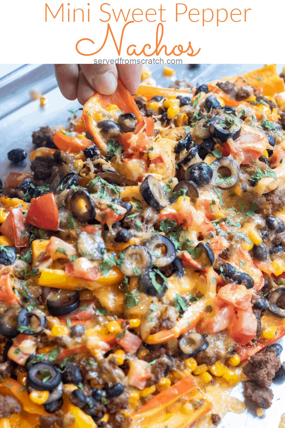 Mini Sweet Pepper Nachos Served From Scratch