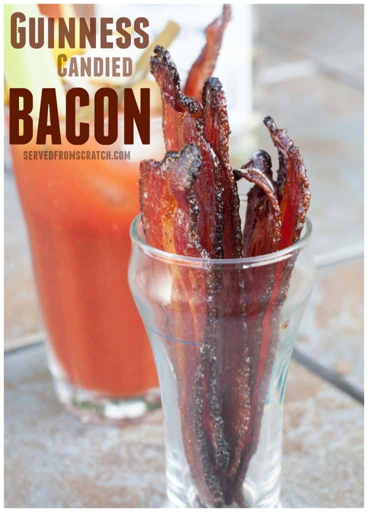 a cup of bacon in front of a bloody mary