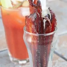What's better than bacon? Bacon candied with beer! This Guinness Candied Bacon is the perfect addition to your weekend brunch or Bloody Mary!