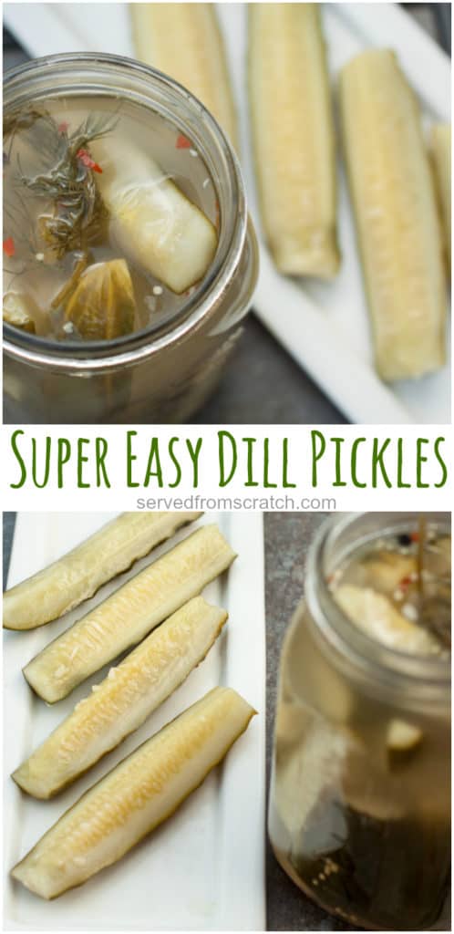 Use those fresh garden cucumbers and make these Super Easy Dill Pickles from scratch for your own crunchy, dill, pickle treat! #homemade #recipe #dillpickles #easy