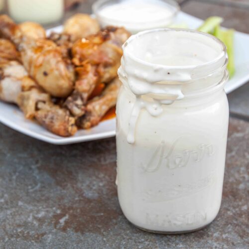 Buffalo Legs and Homemade Blue Cheese Dressing Served From Scratch
