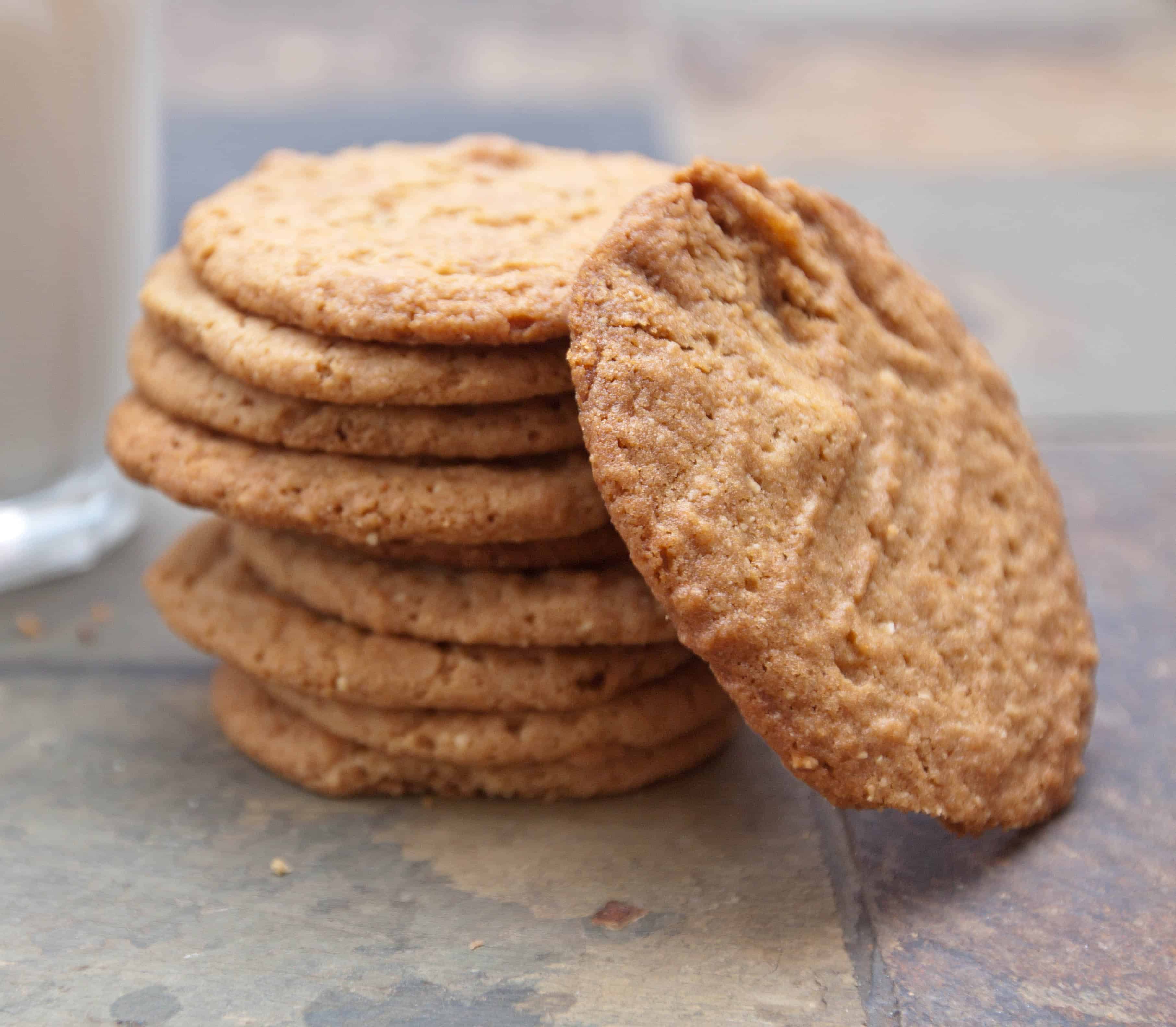 Eggless peanut butter cookies served from scratch