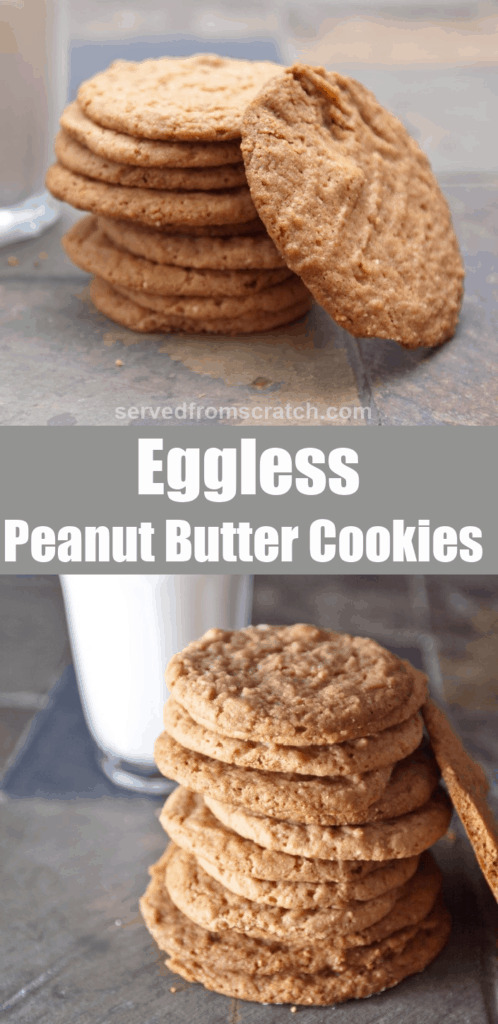 stacks of thin cookies with Pinterest pin text.