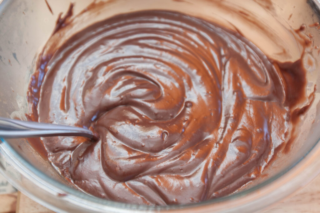 a large bowl of creamy chocolate.