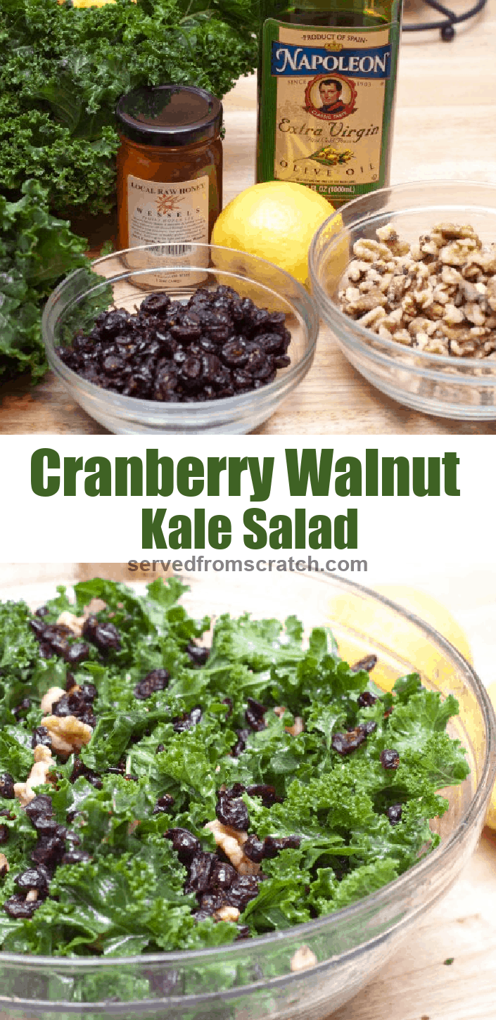 Cranberry Walnut Kale Salad Served From Scratch