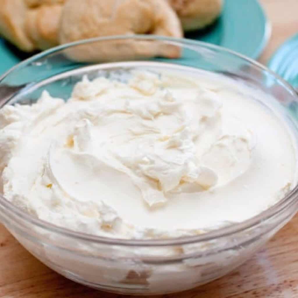 a large bowl of cream cheese.