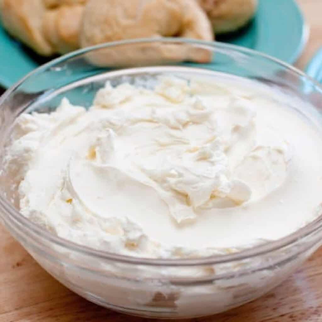 a large bowl of cream cheese.