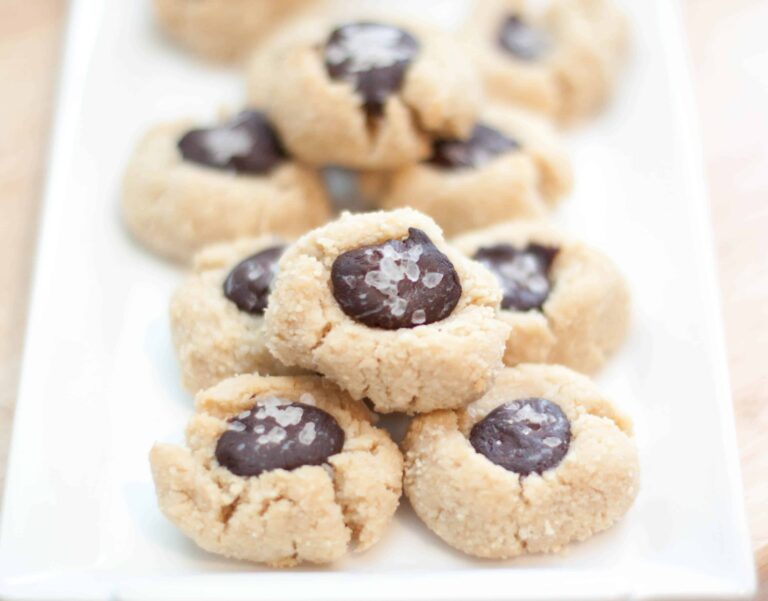 Vegan Salted Cacao Thumbprint Cookies