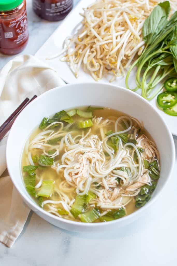 a bowl of chicken pho.