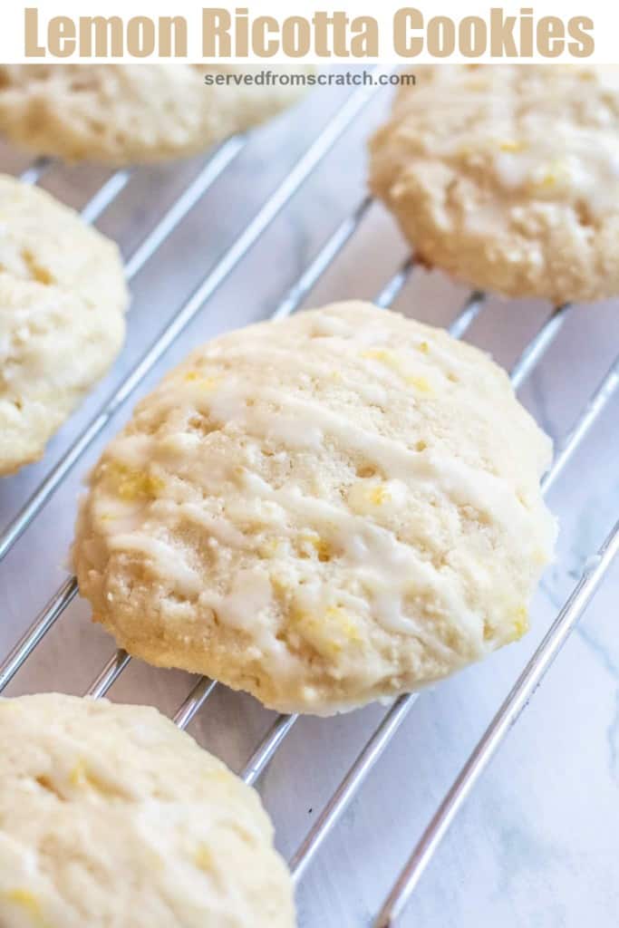 baked glazed cookies on a cooking rack.