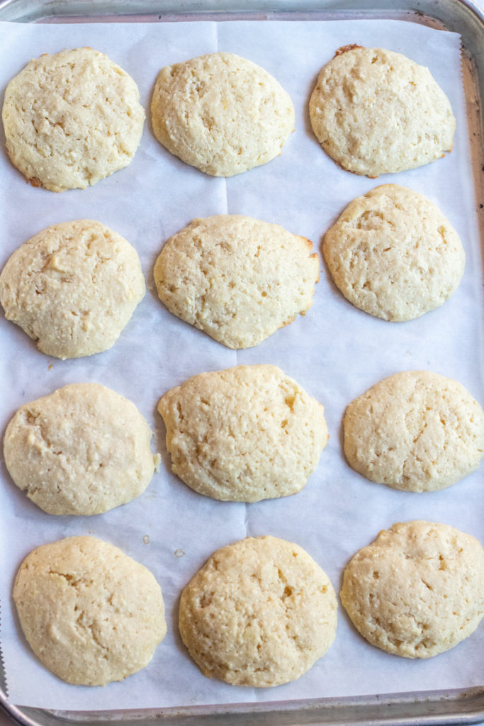 baked cookies on parchment paper.