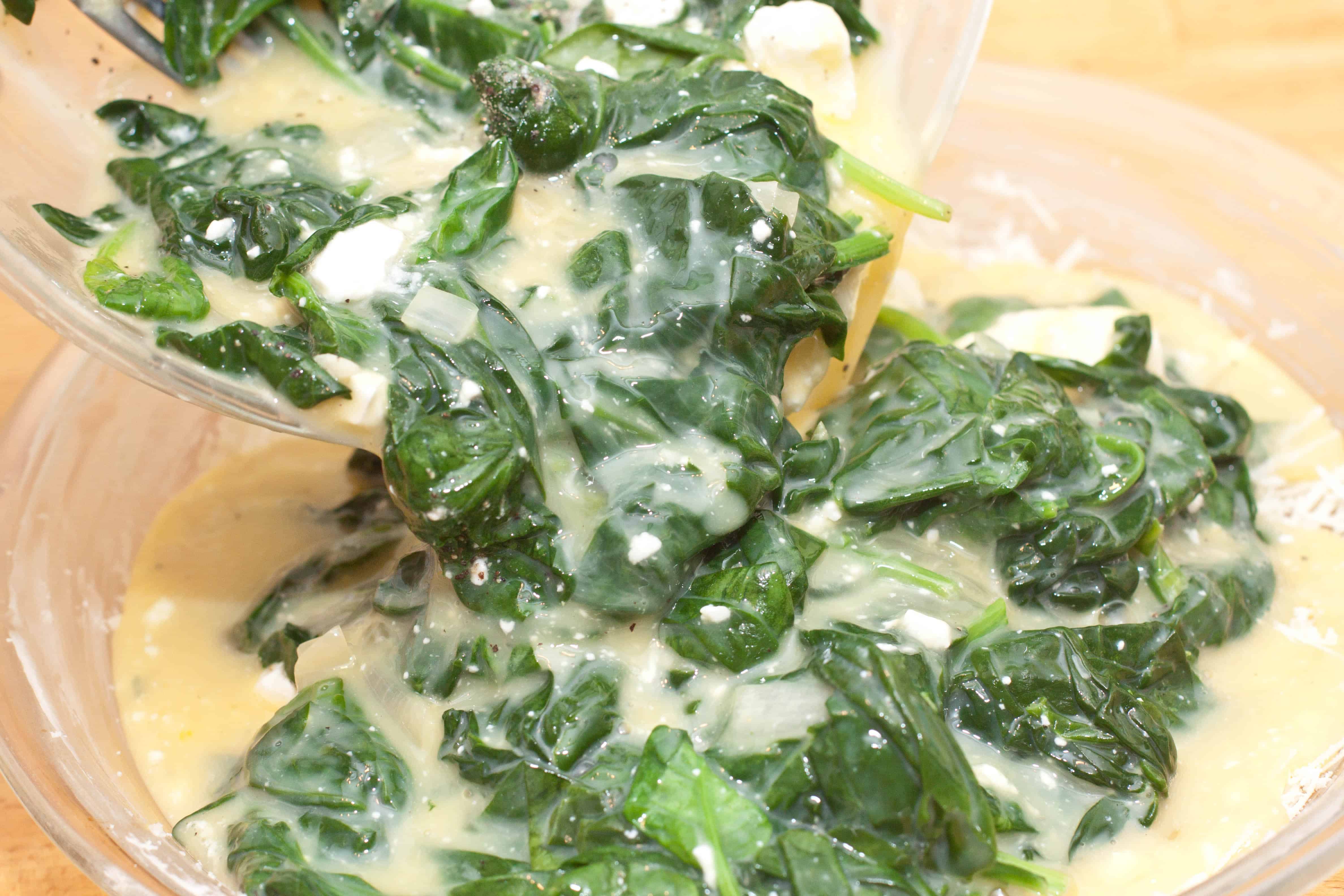 Crustless Spinach and Feta Quiche - Served From Scratch