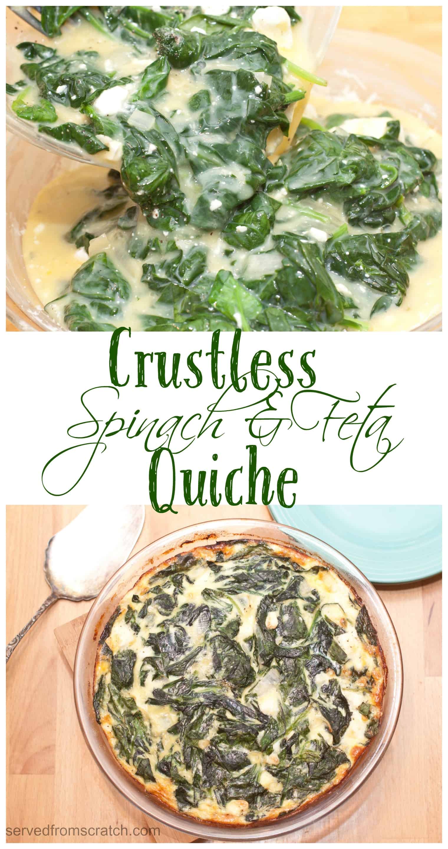 Crustless Spinach and Feta Quiche - Served From Scratch