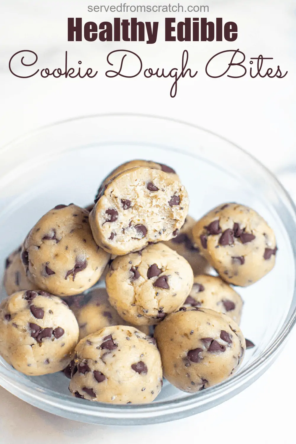 a bowl of chocolate chip cookie dough.