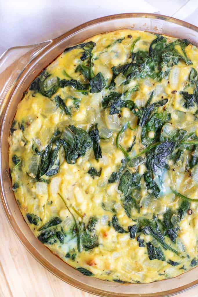 Crustless Spinach and Feta Quiche - Served From Scratch