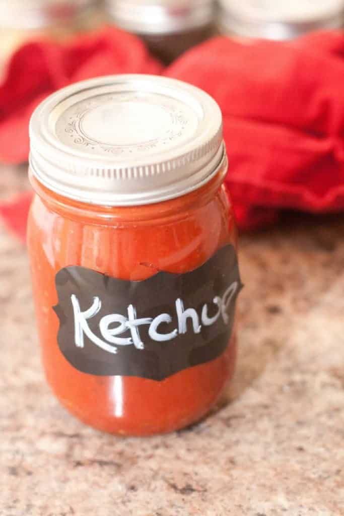 a jar of ketchip.