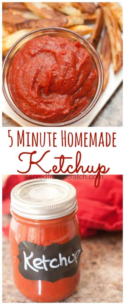 Why buy it in the bottle when you can have your own 5 Minute Homemade Ketchup that you can tailor to your own specific taste? #homemadeketchup #ketchup #easy #vegan #healthy #recipe