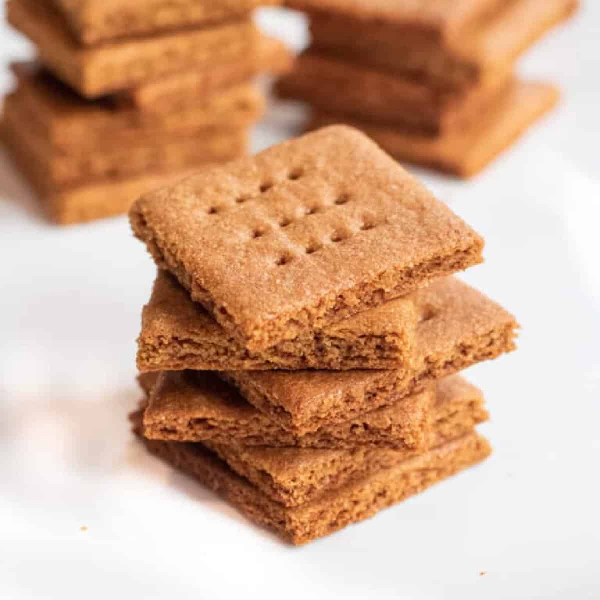 stacked homemade graham crackers.