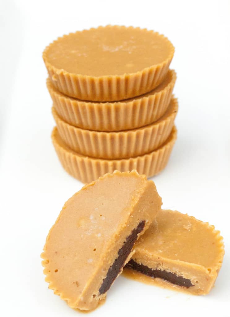 Inside out peanut butter cups with homemade peanut butter 