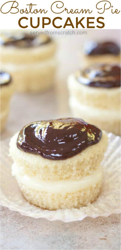 chocolate frosted cupcake.