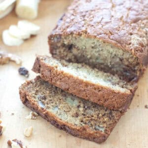 sliced banana bread.