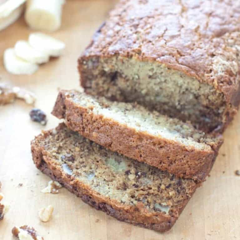sliced banana bread.