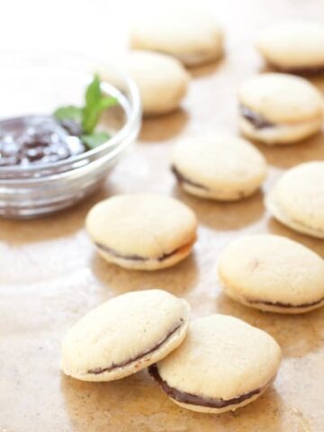 mint milano cookies made from scratch on counter