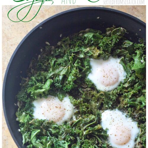 Simmered Eggs and Kale Served From Scratch