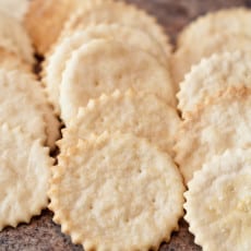 cooked ritz crackers from scratch lined up