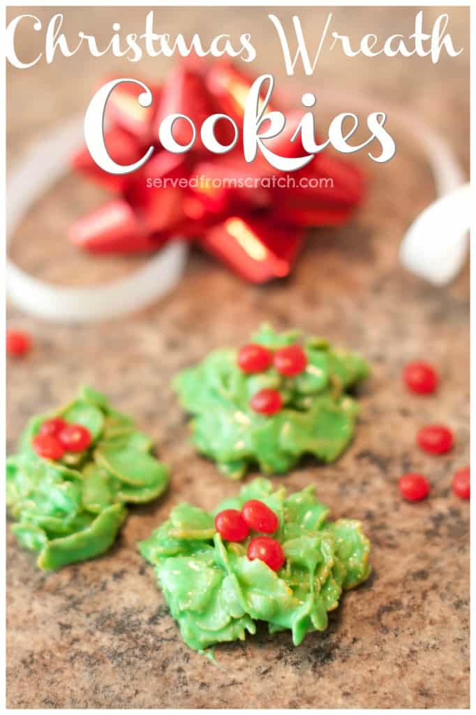 Just 5 ingredients and no baking required for these festive Christmas Wreath Cookies!