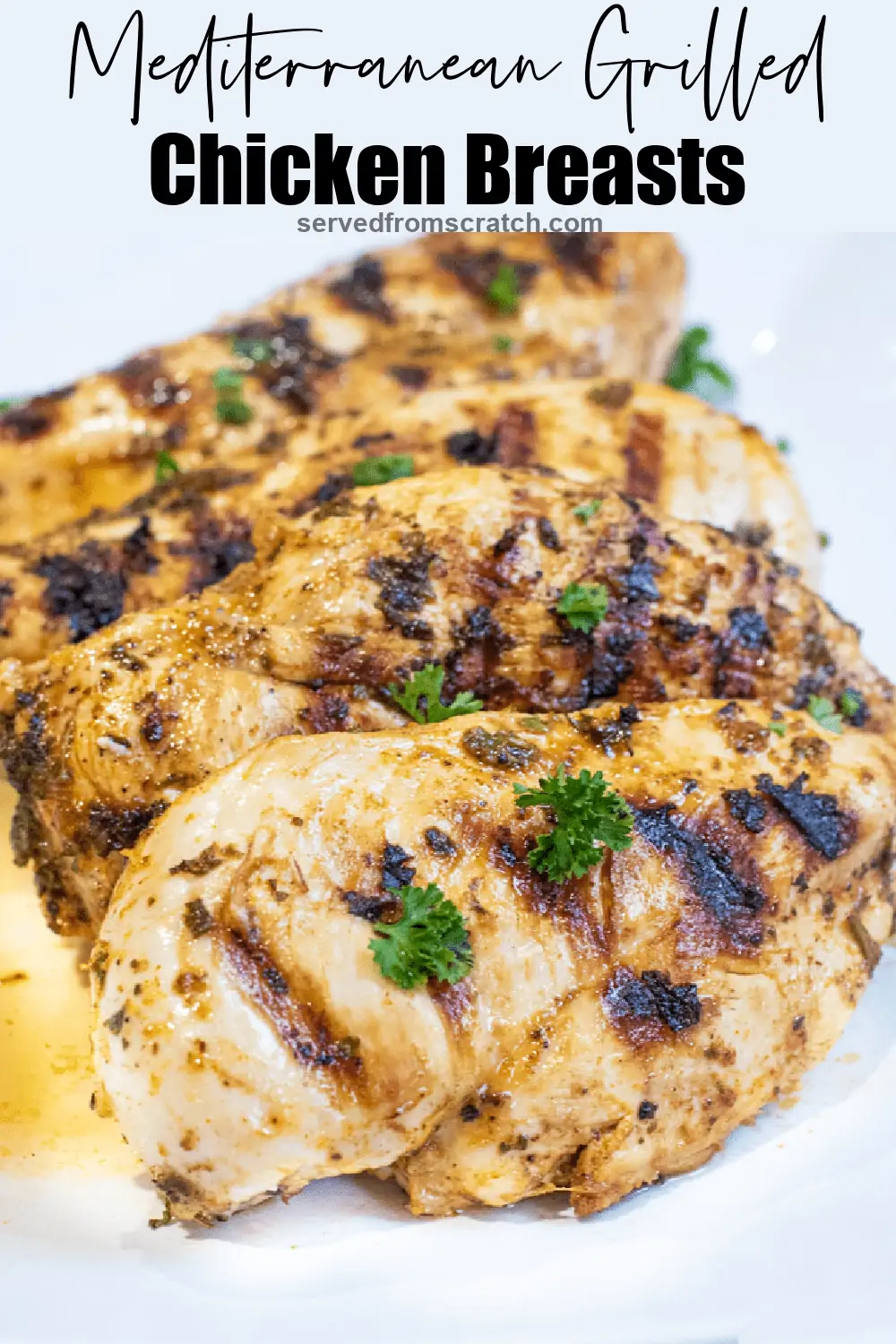 ingredients for Mediterranean Grilled Chicken Breasts on a counter