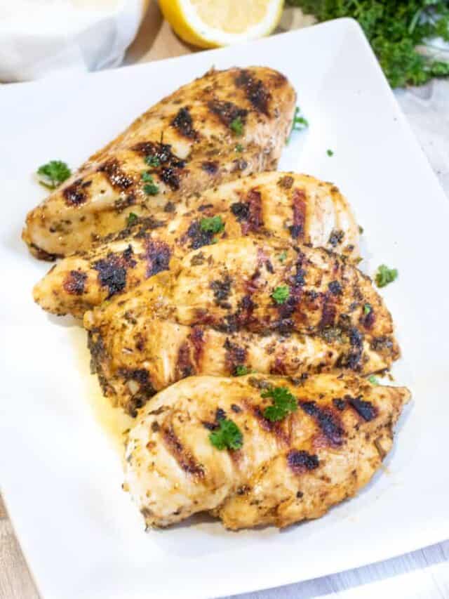 Grilled Mediterranean Chicken Breasts Served From Scratch