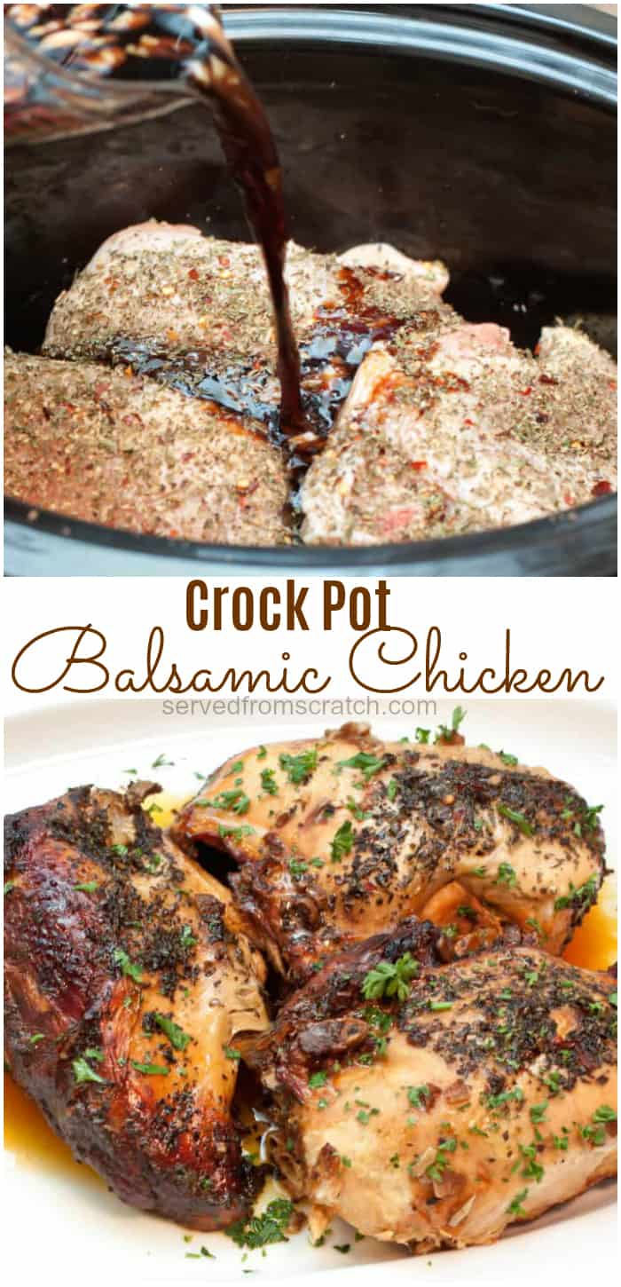 Crock Pot Balsamic Chicken Served From Scratch