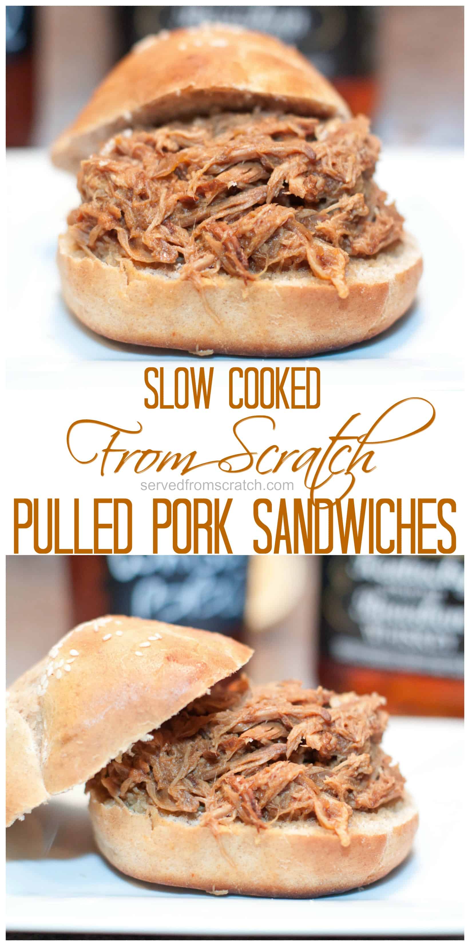 Slow Cooked From Scratch Pulled Pork Sandwiches Served From Scratch