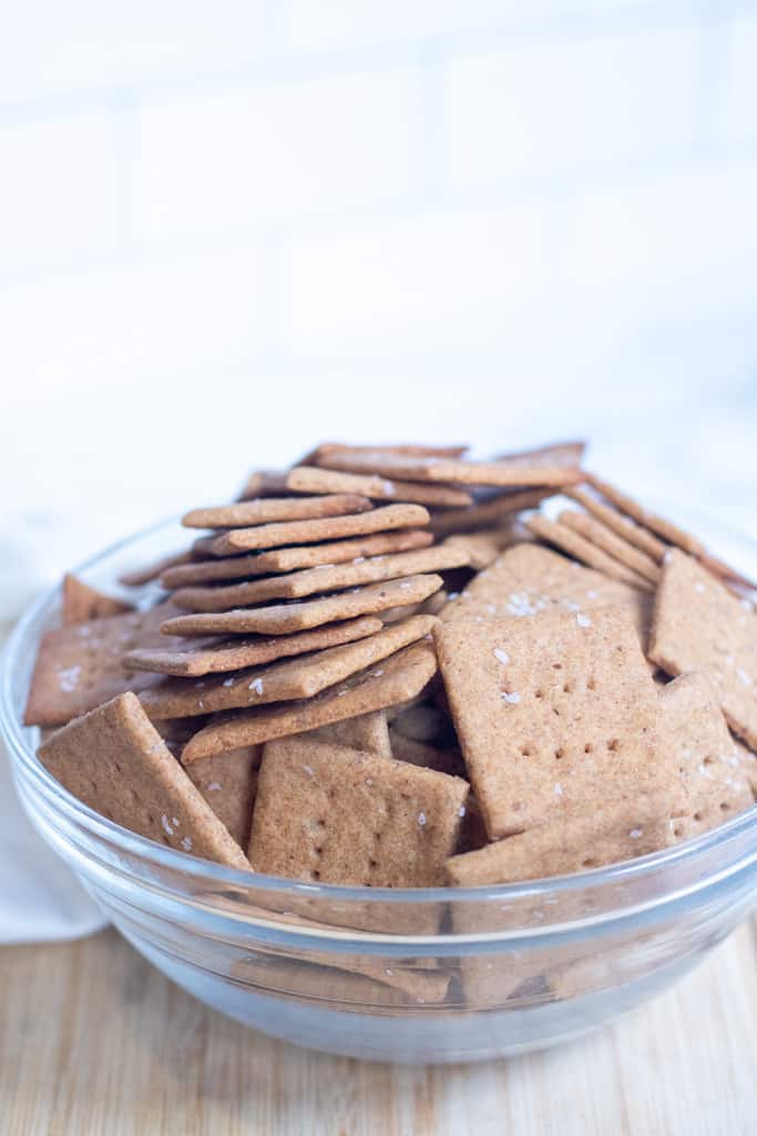 a bowl of homemade crackers.