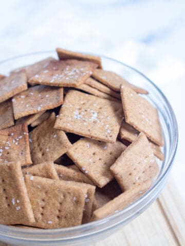 a bowl of homemade crackers.