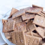 a bowl of homemade crackers.