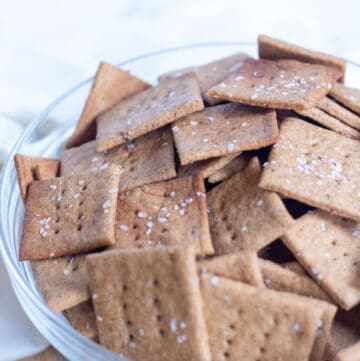 a bowl of homemade crackers.