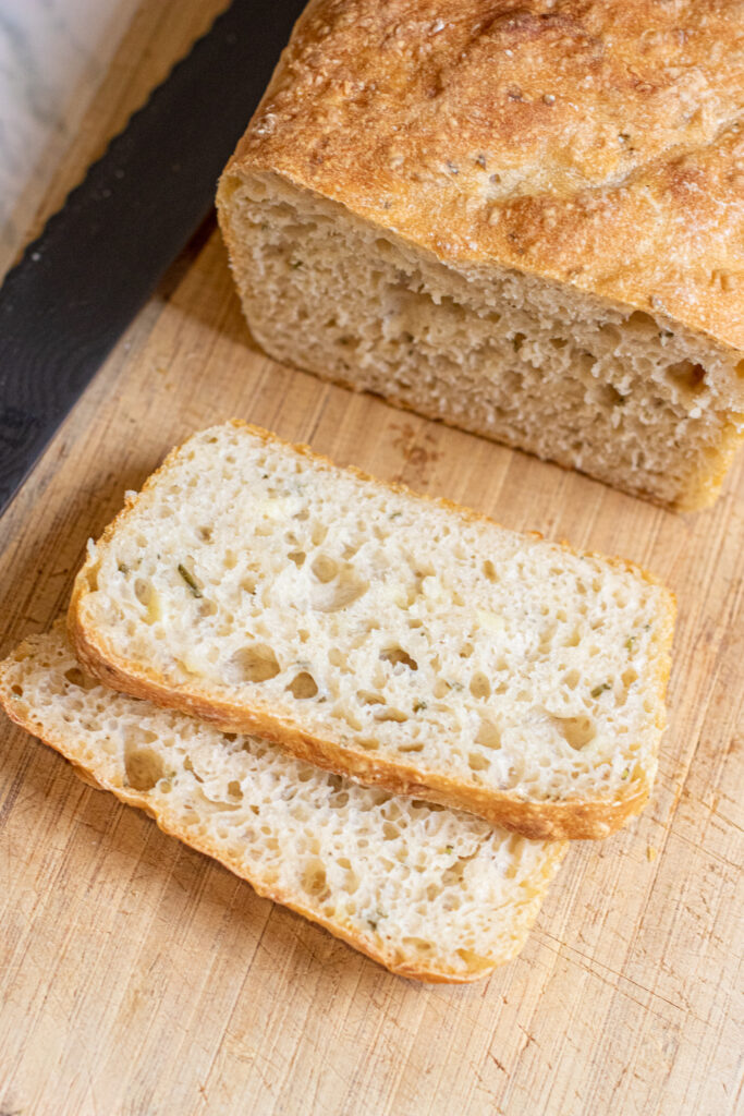 No Knead Rosemary Garlic Bread Served From Scratch