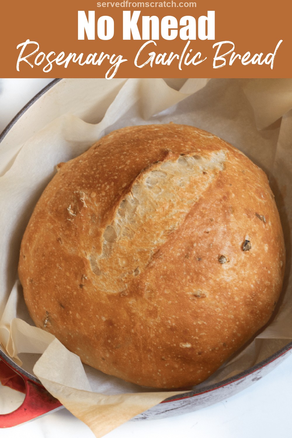 No Knead Rosemary Garlic Bread Served From Scratch