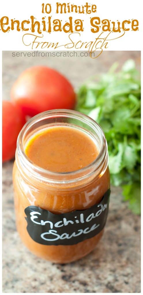 In just minutes and simple ingredients you can kick up your enchiladas by making your very own enchilada sauce from scratch! #enchiladasauce #homemade #easy #recipe #mexican #condiments #sauces