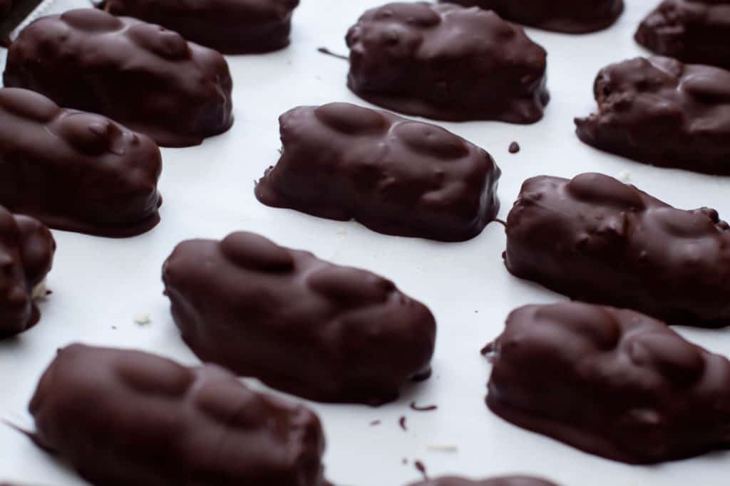 chocolate covered mini almond joys