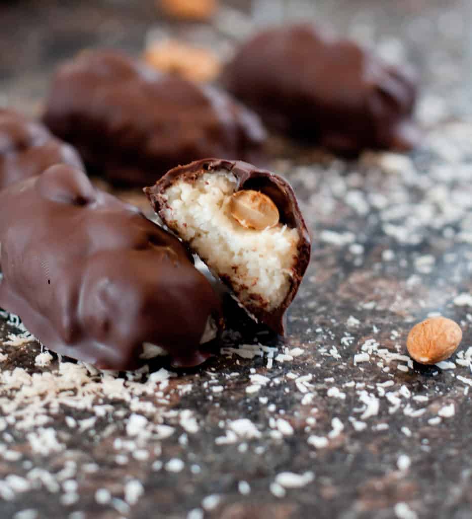 Homemade Mini Almond Joys are incredibly easy to make and taste just like the candy bar! 