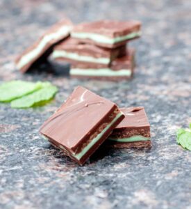 stacked andes mints and fresh mint