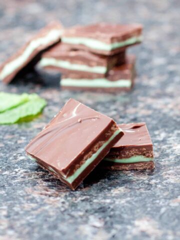 stacked andes mints and fresh mint