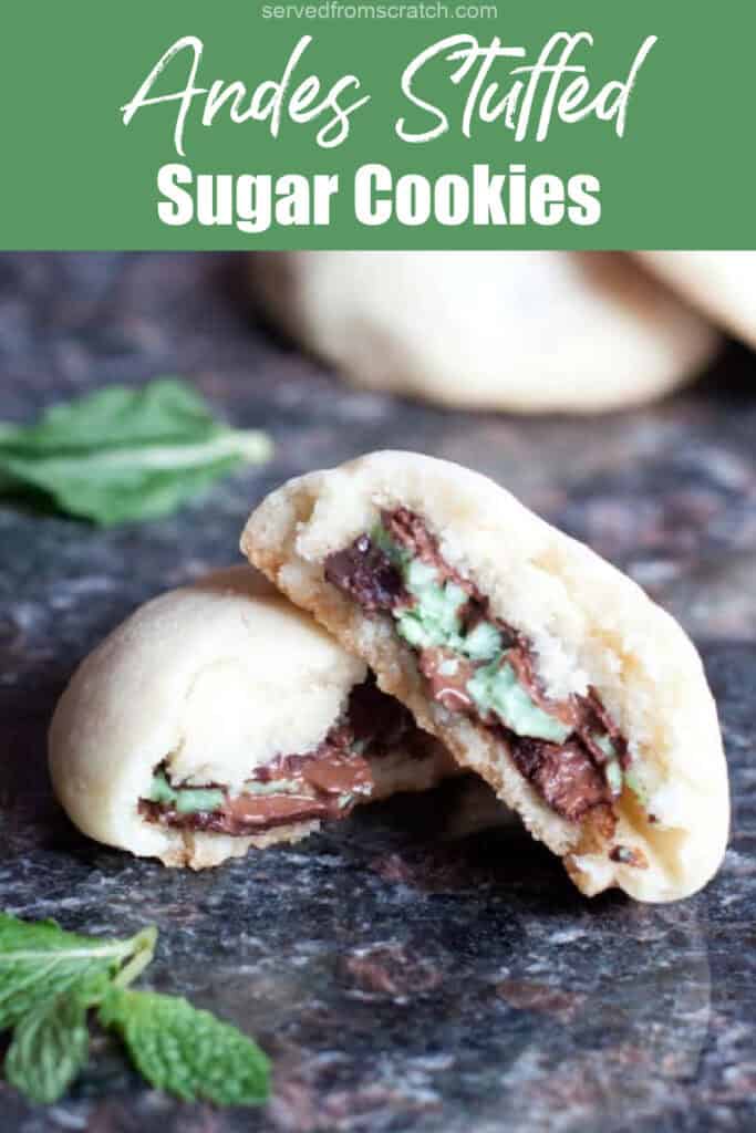 1. Homemade Andes Stuffed Sugar Cookies with creamy filling and chocolate chunks.